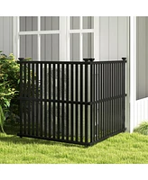 Slickblue Air Conditioner Fence Panel with Metal Ground Stakes for Outside