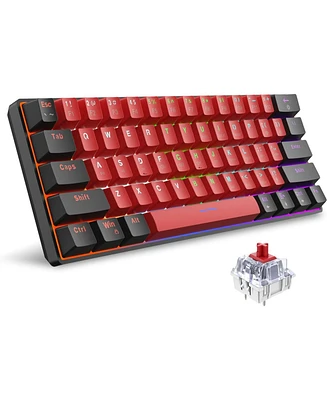 Risokeys 60% Wired Mechanical Keyboard, Mini Gaming Keyboard with 61 Keys for Pc, Windows Xp, Win 7, Win 10