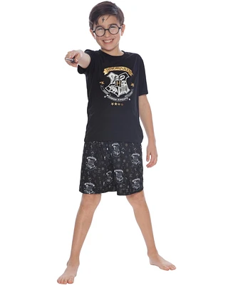 Harry Potter Boys Hogwarts Crest Wizard 2-Piece Kids' Pajama Short Set
