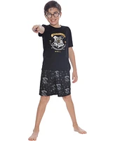Harry Potter Boys Hogwarts Crest Wizard 2-Piece Kids' Pajama Short Set
