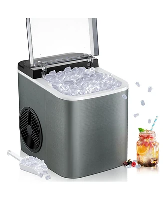 Jinjunye Upgraded Ice Maker Countertop 28Lbs/Day, 15H Timer, 9 Ice Cubes in 6 Mins