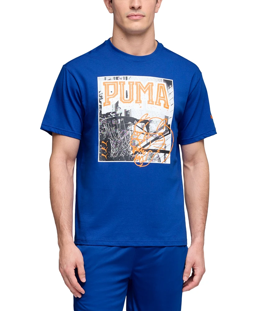 Puma Men's Cotton Hoops Energy Graphic Short-Sleeve T-Shirt