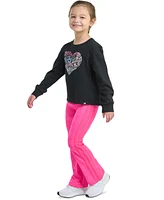 adidas Toddler & Little Girls Long-Sleeve Graphic T-Shirt Flare Pants, 2 Piece Set