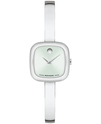 Movado Women's Museum Cushion Swiss Quartz Stainless Steel Bangle Watch, 21.50mm