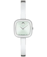 Movado Women's Museum Cushion Swiss Quartz Stainless Steel Bangle Watch, 21.50mm
