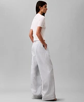 Calvin Klein Women's Linen Blend Wide-Leg Pants