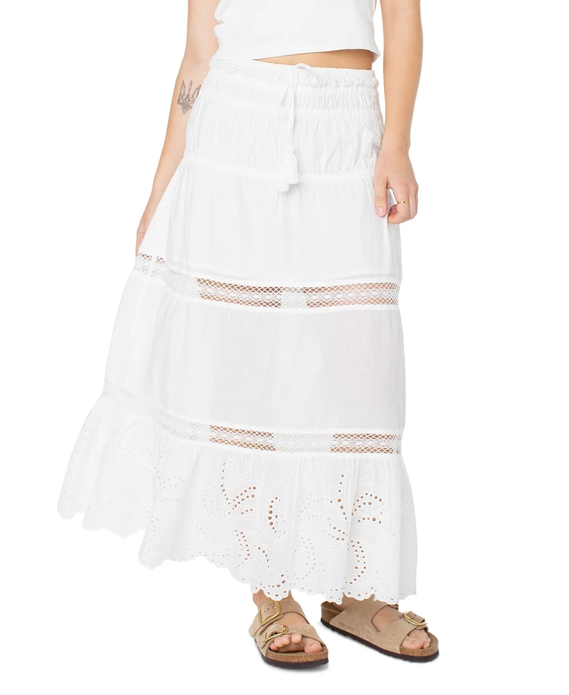 Roxy Juniors' Castaway Cotton Pull-On Maxi Skirt