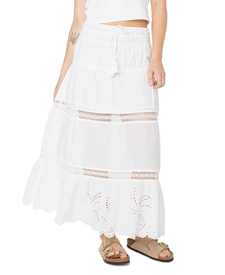 Roxy Juniors' Castaway Cotton Pull-On Maxi Skirt