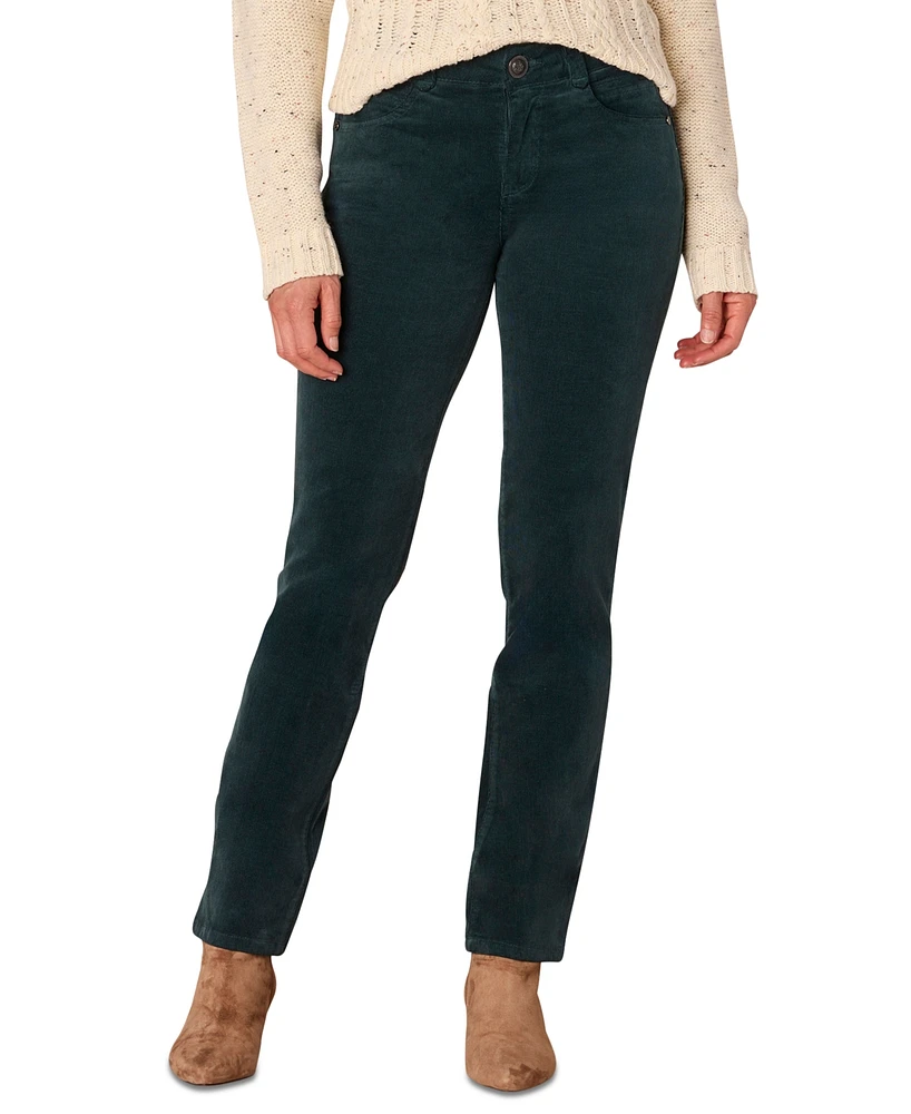 Democracy Petite "Ab" Solution Corduroy Straight-Leg Jeans