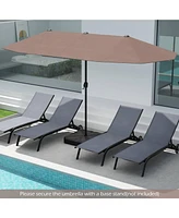 Gymax 13 Ft Double-sided Patio Umbrella Outdoor Large Twin