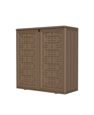 Mondawe 36.2"Hx 15"W x 34.3"D Outdoor Storage Shed with Sliding Door