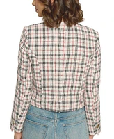 Central Park West Women's Big Button Collarless Jacket