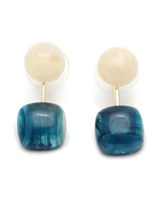 Sohi Womens Blue Stone Drop Earrings