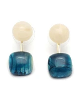 Sohi Womens Blue Stone Drop Earrings