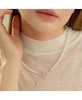Bearfruit Jewelry Sterling Silver Amelie Simulated Pearl Heart Dangle Necklace