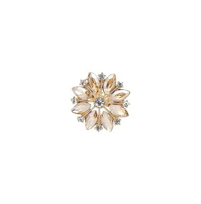 Sohi Women's Pink Marquise Flower Cocktail Ring