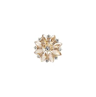 Sohi Women's Pink Marquise Flower Cocktail Ring