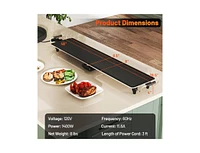 Slickblue Extra Large Electric Griddle with 2 Cooking Surface and Adjustable Temperatures