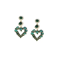 Sohi Women's Gold Heart Drop Earrings