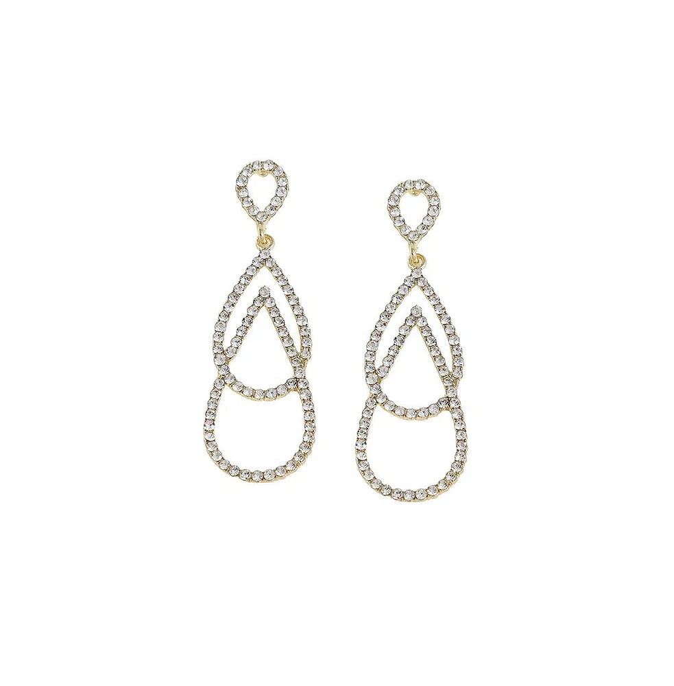 Sohi Women's Black Teardrop Drop Earrings