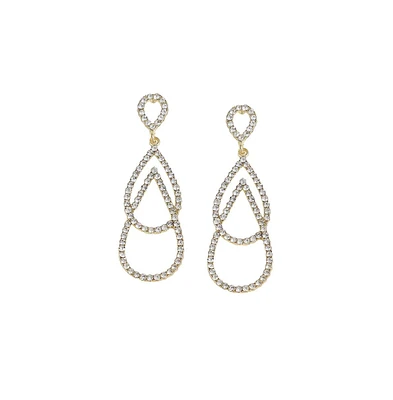 Sohi Women's Black Teardrop Drop Earrings