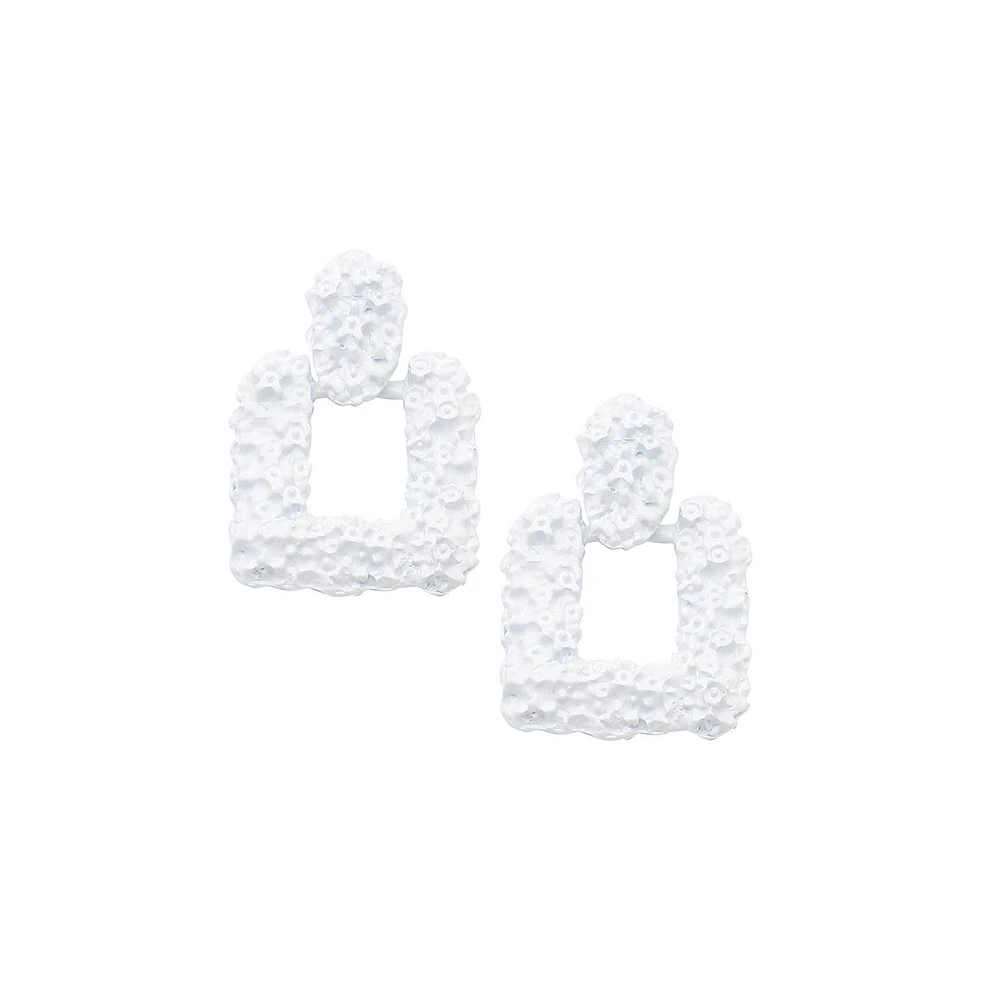 Sohi Women's Purple Corroded Drop Earrings