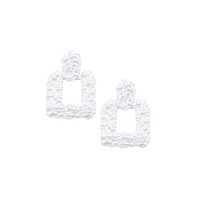 Sohi Women's Purple Corroded Drop Earrings