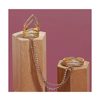 Sohi Women's Gold Minimal Metallic Chain Ring