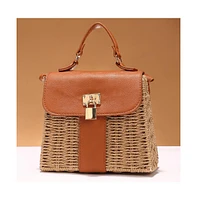 Women's The Riviera-Straw Hand Bag - Chocolate Brown