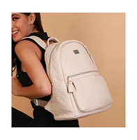 Women's The Checkered Curve Backpack - Ivory White
