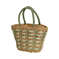 Women's The Straw-Twist Bucket Bag - Sage Green:Khaki Brown