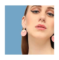Sohi Women's Black Block Drop Earrings