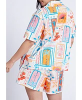 Eloquii Plus Relaxed Short Sleeve Button Down