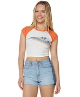Roxy Juniors' Wave Stripe Cropped T-Shirt