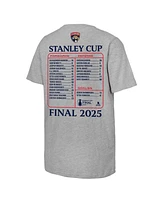 Fanatics Big Boys and Girls Heather Gray Florida Panthers 2025 Nhl Stanley Cup Playoffs Roster T-Shirt