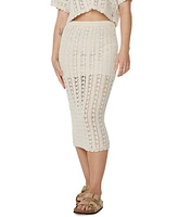 Roxy Juniors' Sea Swirl Crochet Midi Skirt