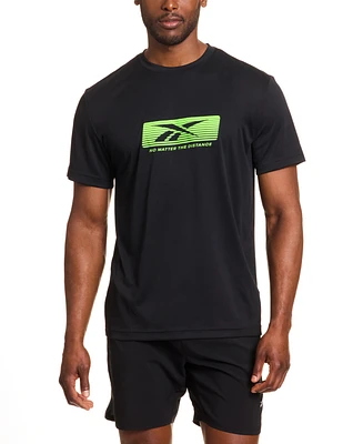 Reebok Distance Short Sleeve Crewneck Graphic Running T-Shirt