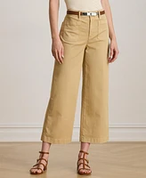 Lauren Ralph Women's Stretch Chino Wide-Leg Cropped Pants