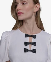 Karl Lagerfeld Paris Women's Bow-Trim A-Line Dress