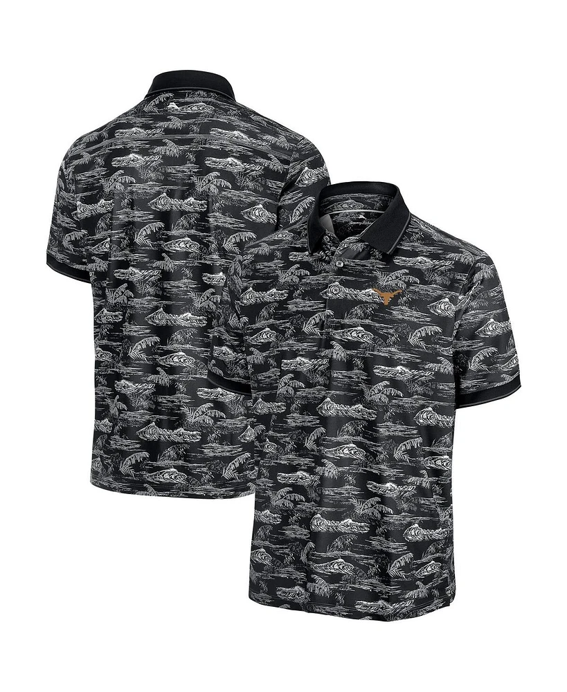 Tommy Bahama Men's Black Texas Longhorns Sport Bay View IslandZone Polo Shirt