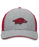 Top of the World Men's Heather Gray/Cardinal Arkansas Razorbacks Merge Flex Hat