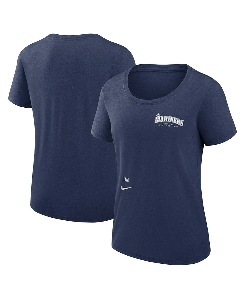 Nike Women's Navy Seattle Mariners Authentic Collection Performance Scoop Neck T-Shirt