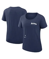 Nike Women's Navy Seattle Mariners Authentic Collection Performance Scoop Neck T-Shirt