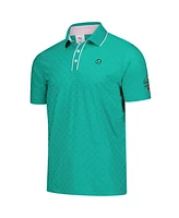Puma Men's Green Arnold Palmer Invitational Tipped Jacquard Polo Shirt
