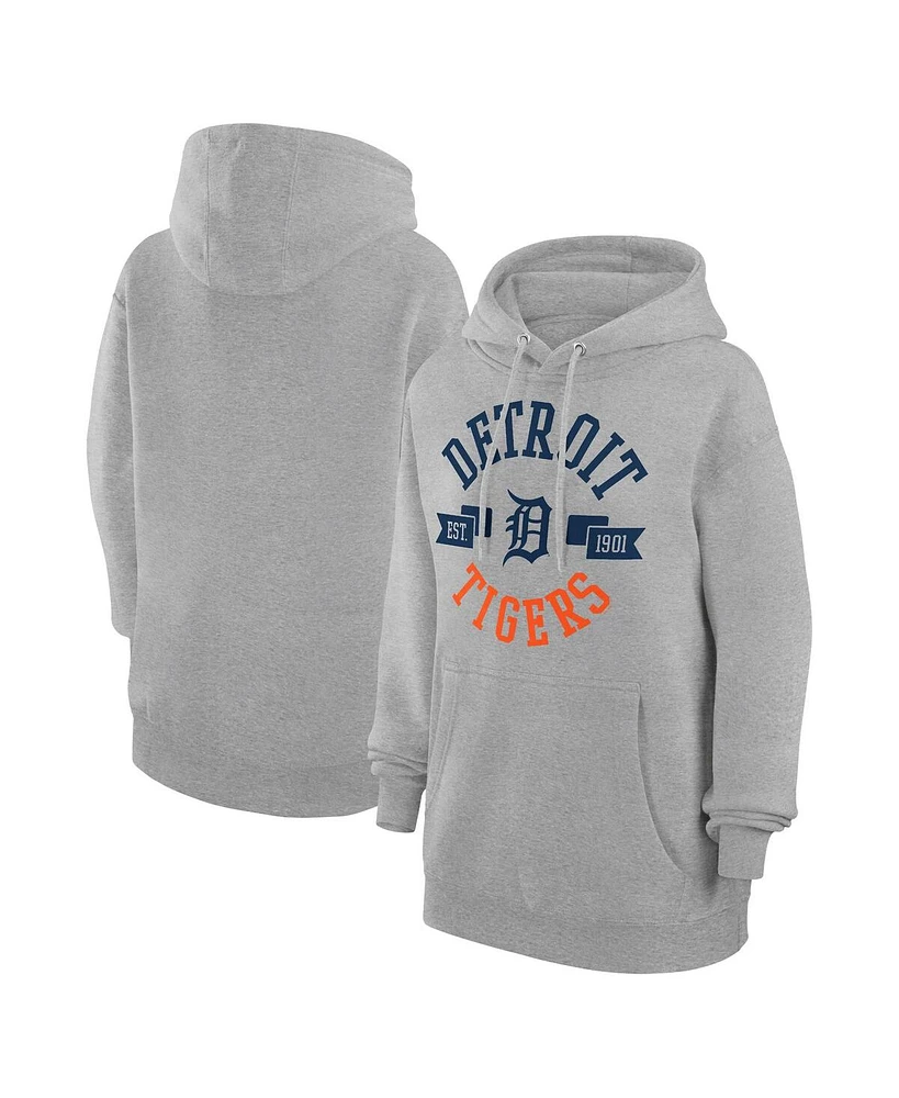 G-iii 4Her by Carl Banks Women's Heather Gray Detroit Tigers City Graphic Pullover Hoodie