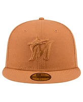New Era Men's Brown Miami Marlins Color Pack 59FIFTY Fitted Hat