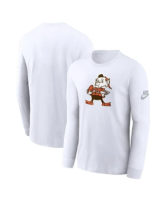 Nike Men's White Cleveland Browns Rewind Essential Long Sleeve T-Shirt