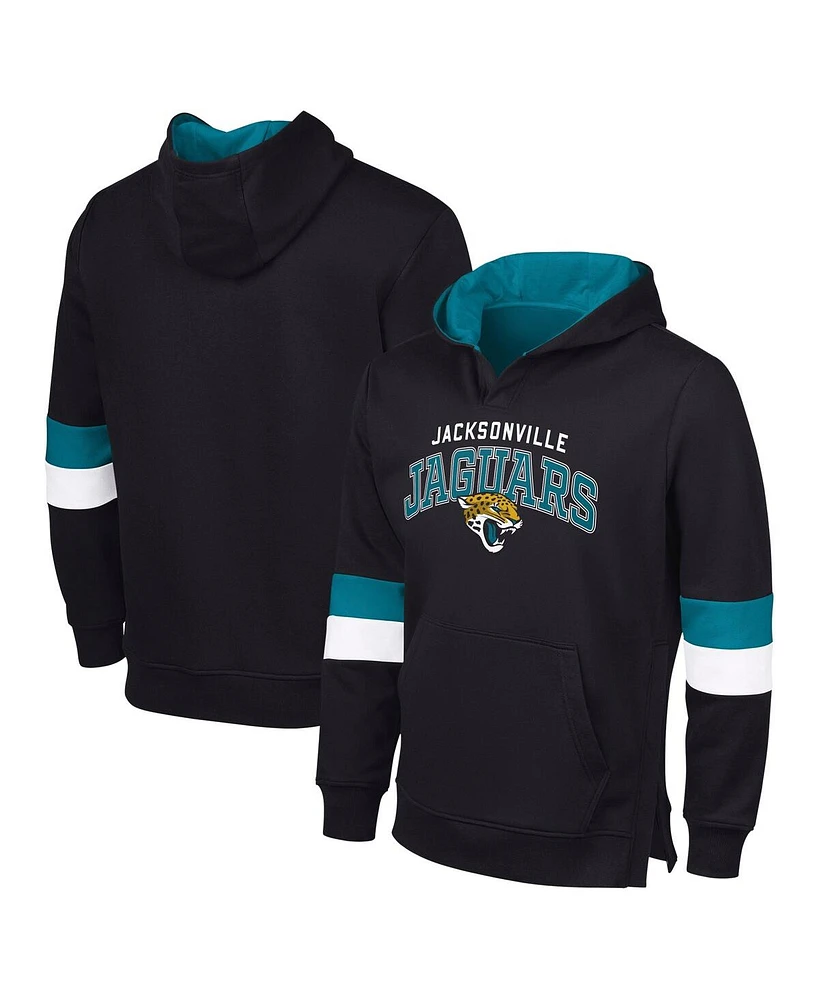 G-iii Sports by Carl Banks Men's Black/Teal Jacksonville Jaguars Adaptive Faceoff Pullover Hoodie