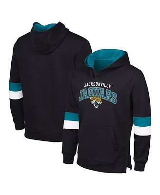 G-iii Sports by Carl Banks Men's Black/Teal Jacksonville Jaguars Adaptive Faceoff Pullover Hoodie