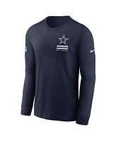 Nike Men's Navy Dallas Cowboys Sideline Performance Long Sleeve T-Shirt